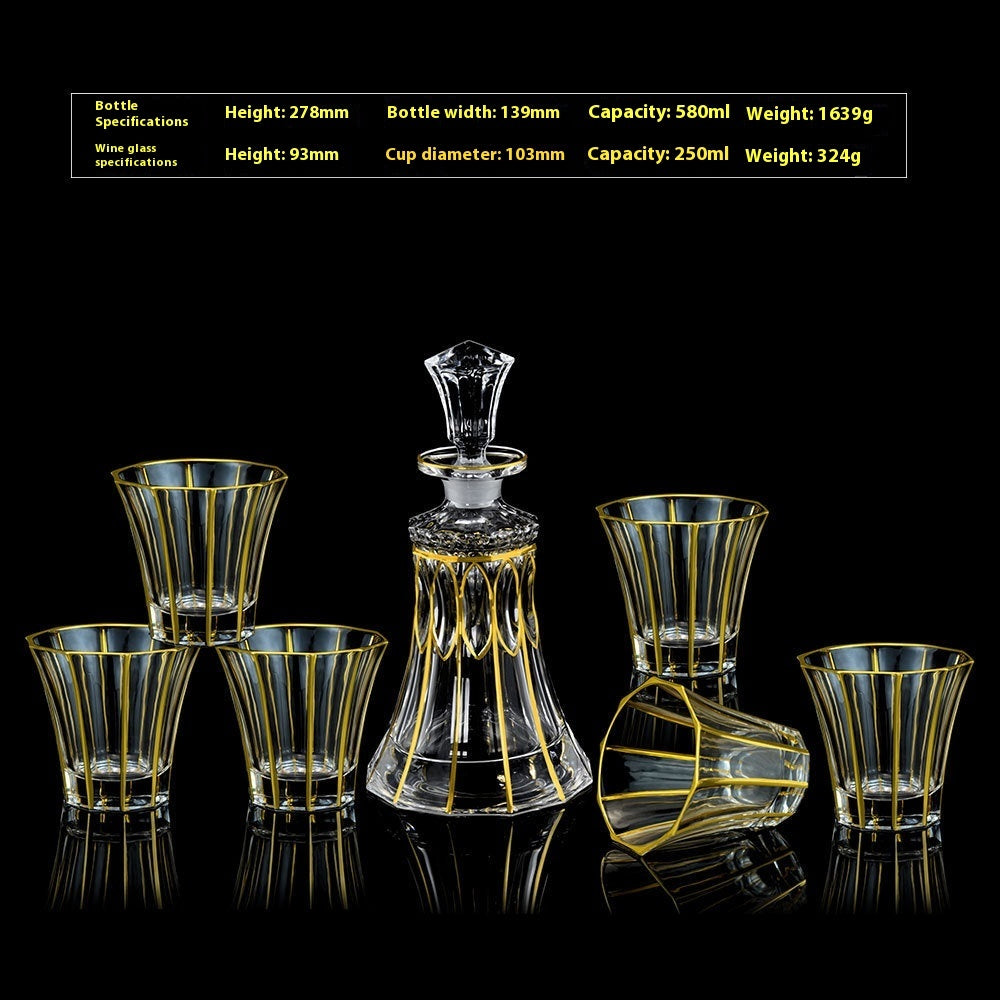 Glass Bottle Wine Glass Household Whiskey Shot Glass Shot Glass Wine Set Suit