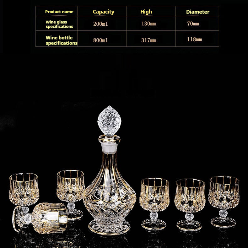 Glass Bottle Wine Glass Household Whiskey Shot Glass Shot Glass Wine Set Suit