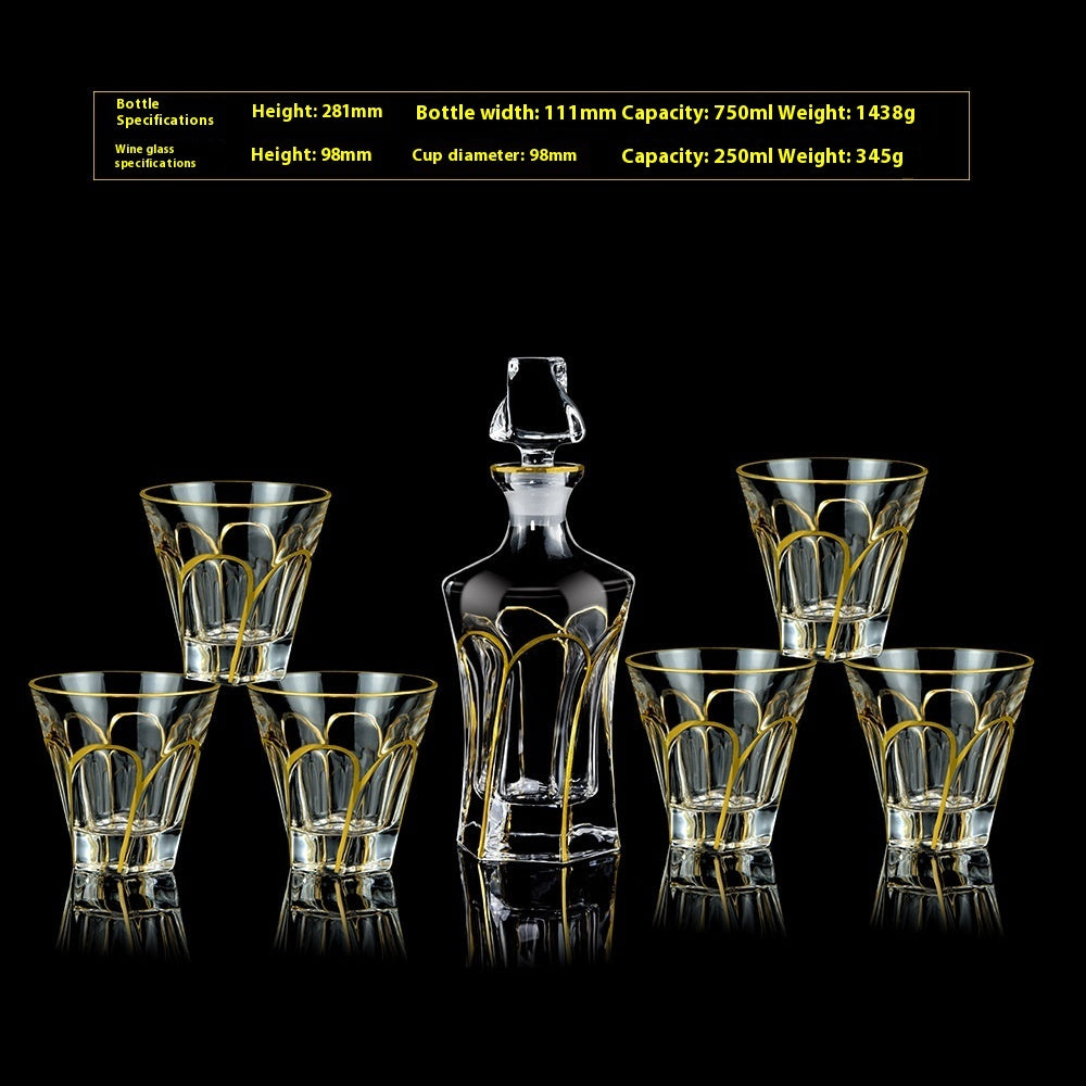 Glass Bottle Wine Glass Household Whiskey Shot Glass Shot Glass Wine Set Suit