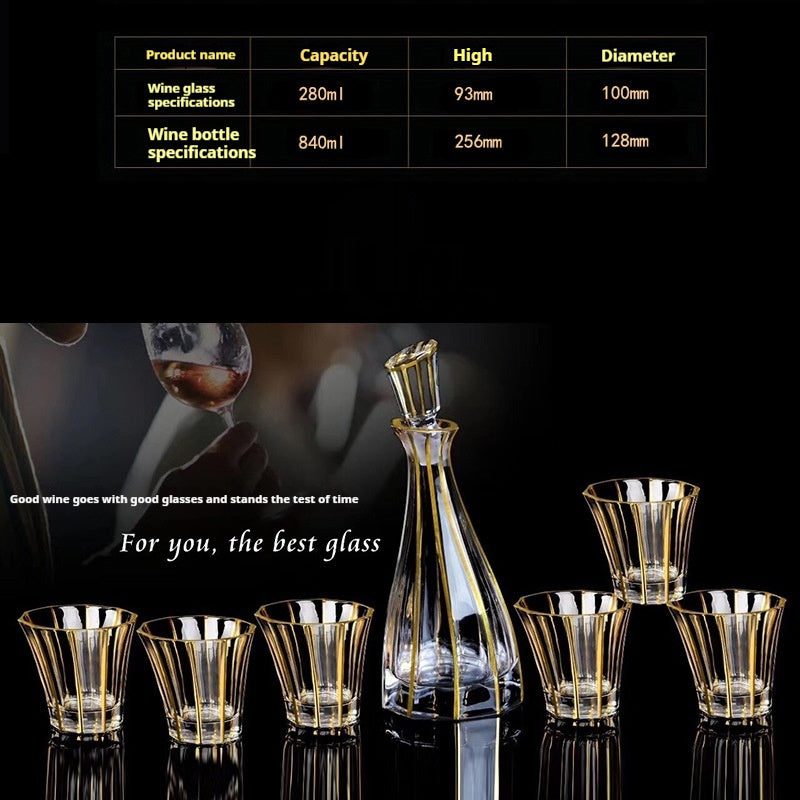 Glass Bottle Wine Glass Household Whiskey Shot Glass Shot Glass Wine Set Suit