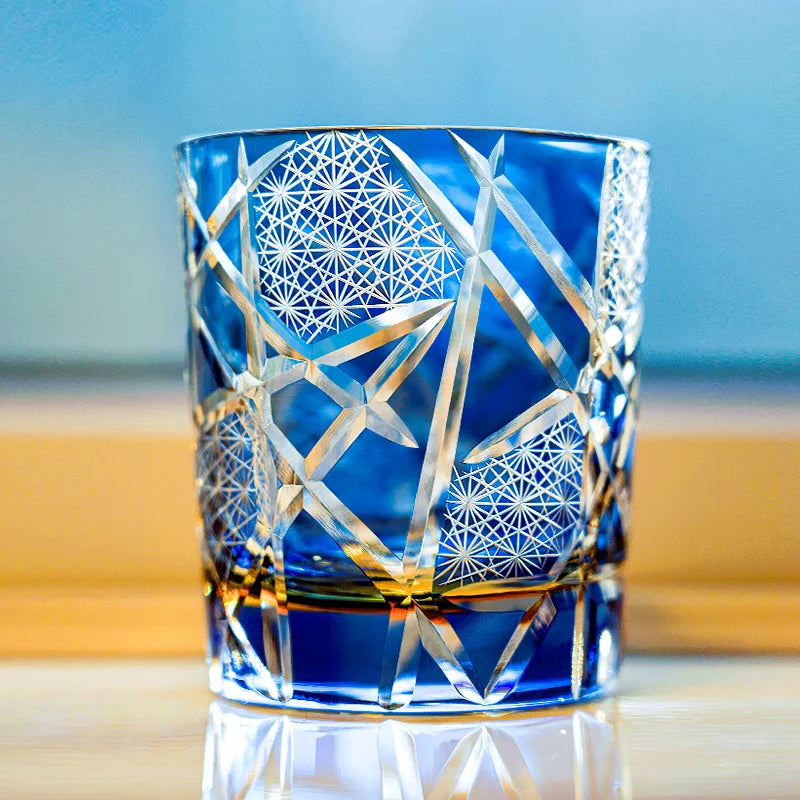 Amethyst Edo Kiriko Whisky Glass, Hand-Cut Japanese Crystal