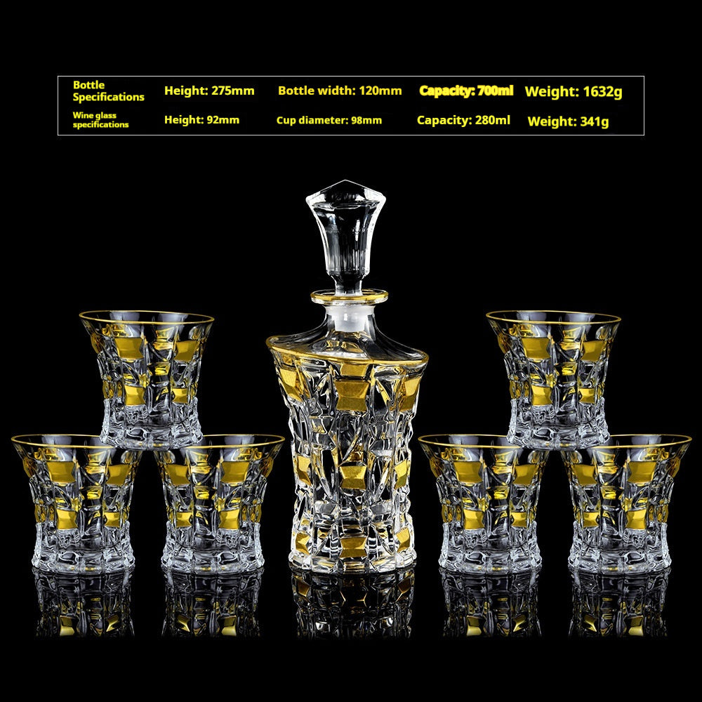 Glass Bottle Wine Glass Household Whiskey Shot Glass Shot Glass Wine Set Suit