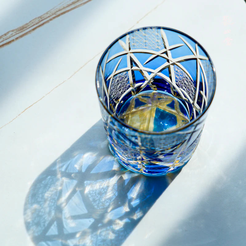 Amethyst Edo Kiriko Whisky Glass, Hand-Cut Japanese Crystal