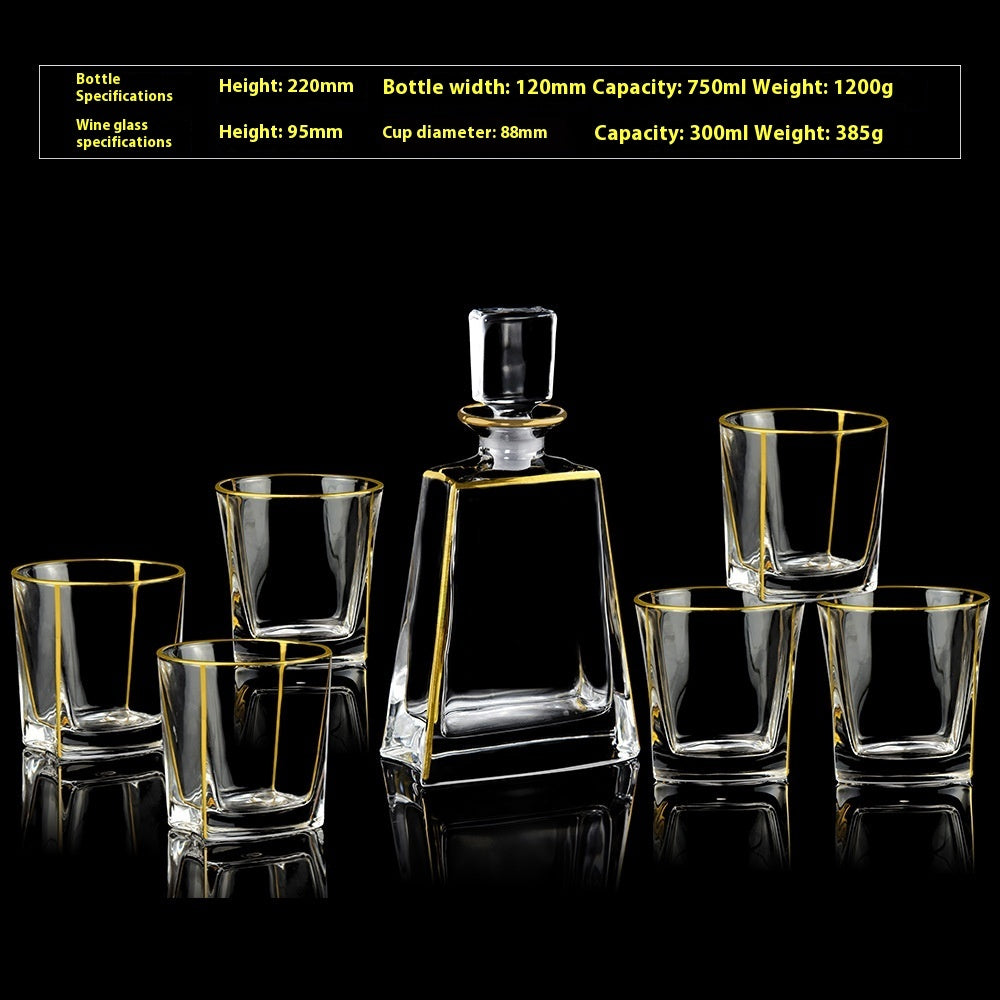 Glass Bottle Wine Glass Household Whiskey Shot Glass Shot Glass Wine Set Suit
