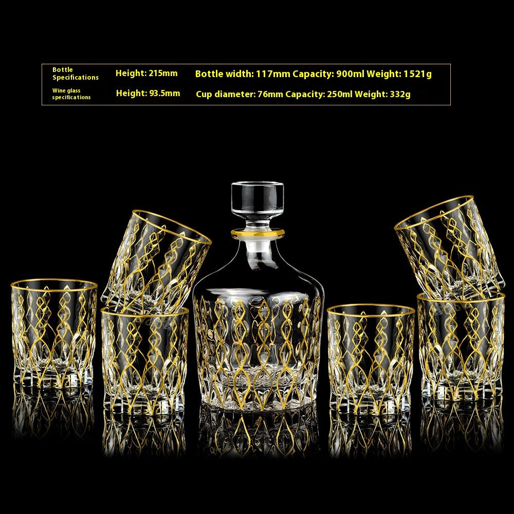 Glass Bottle Wine Glass Household Whiskey Shot Glass Shot Glass Wine Set Suit