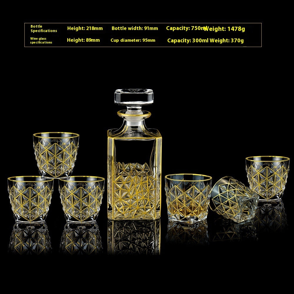 Glass Bottle Wine Glass Household Whiskey Shot Glass Shot Glass Wine Set Suit