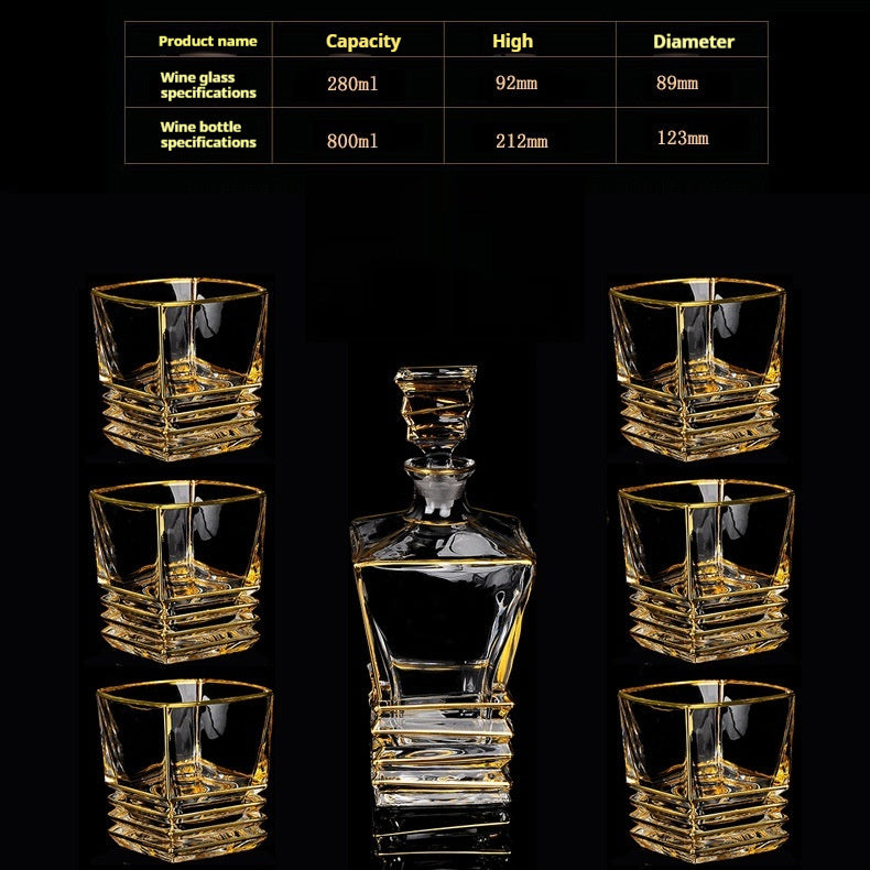 Glass Bottle Wine Glass Household Whiskey Shot Glass Shot Glass Wine Set Suit