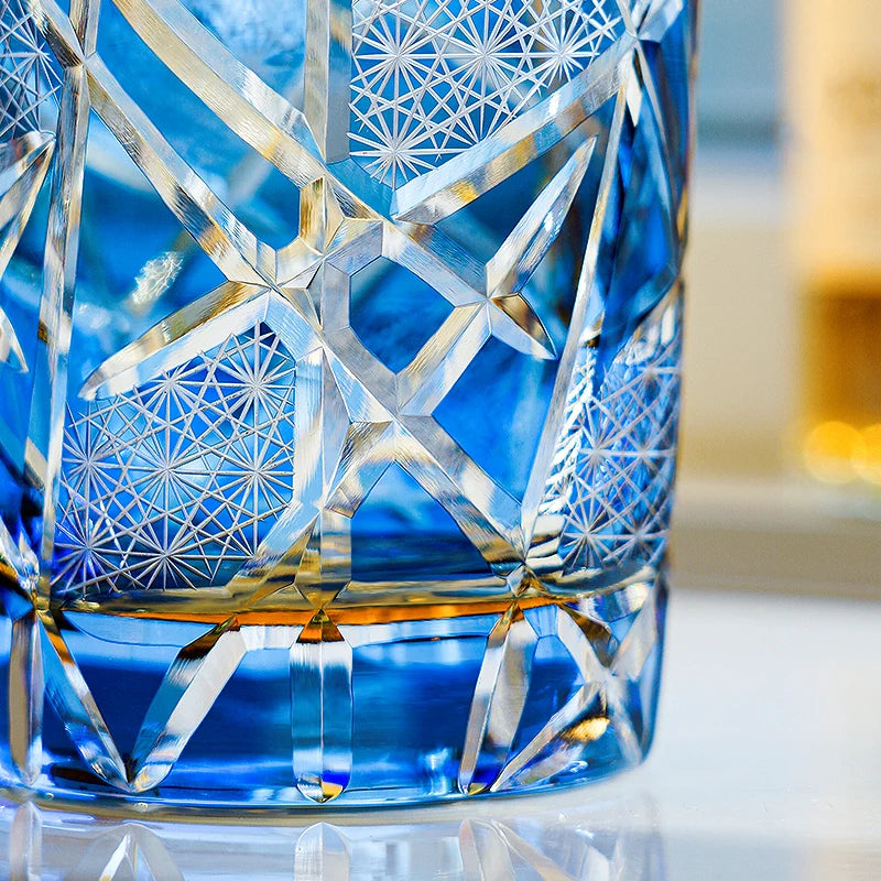 Amethyst Edo Kiriko Whisky Glass, Hand-Cut Japanese Crystal