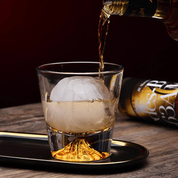 Chamvin Mount Fuji Edo Kiriko Whisky Glass Set with Wooden Box
