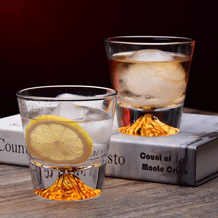 Chamvin Mount Fuji Edo Kiriko Whisky Glass Set with Wooden Box