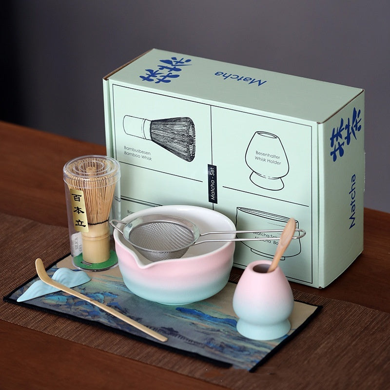 Household Portable Ceramic Matcha Bowl Tea Set Suit