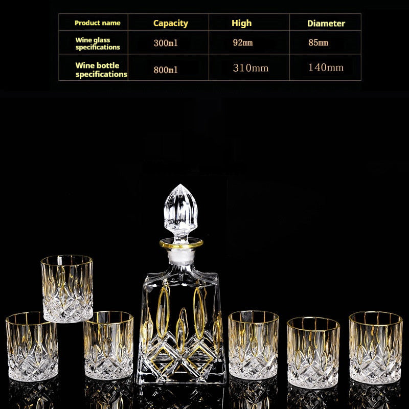 Glass Bottle Wine Glass Household Whiskey Shot Glass Shot Glass Wine Set Suit