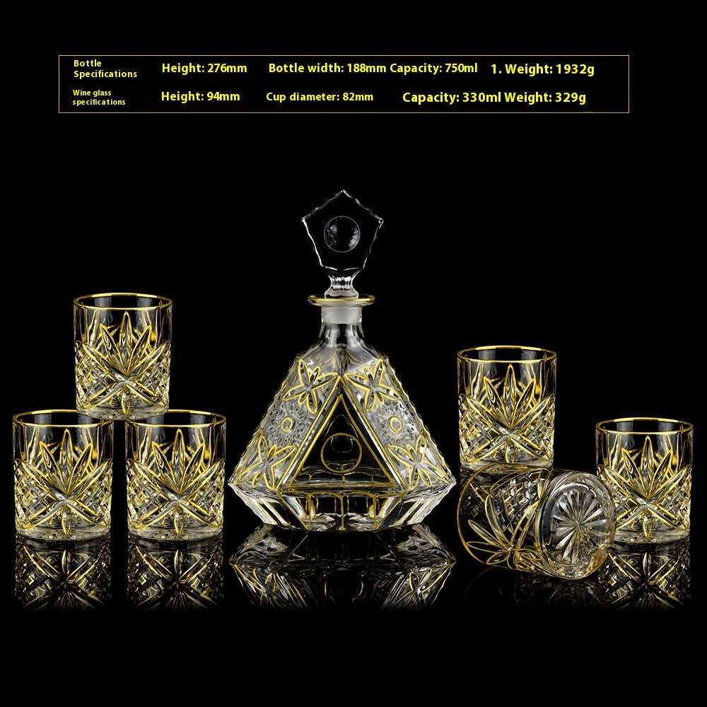 Glass Bottle Wine Glass Household Whiskey Shot Glass Shot Glass Wine Set Suit