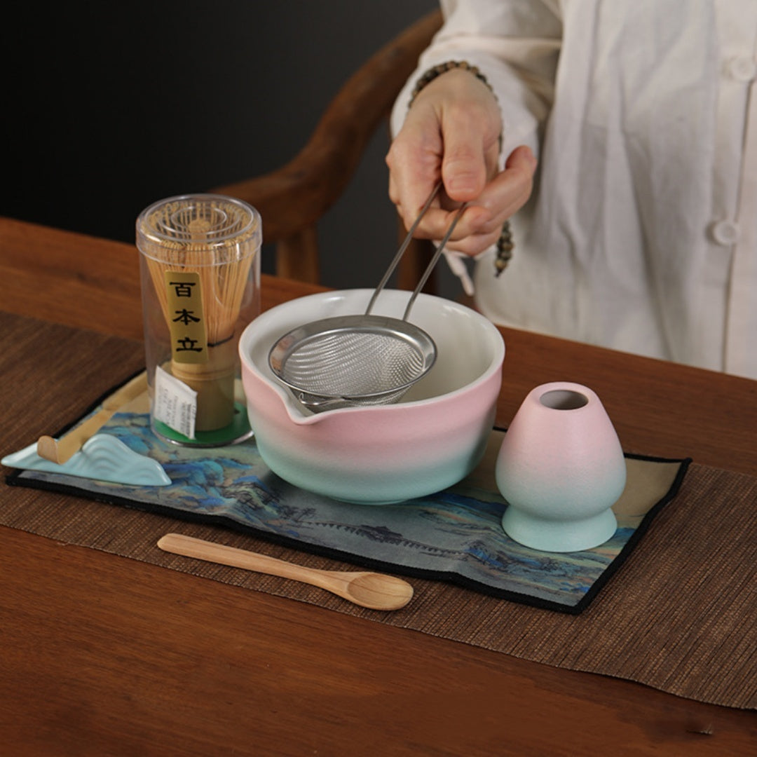 Household Portable Ceramic Matcha Bowl Tea Set Suit