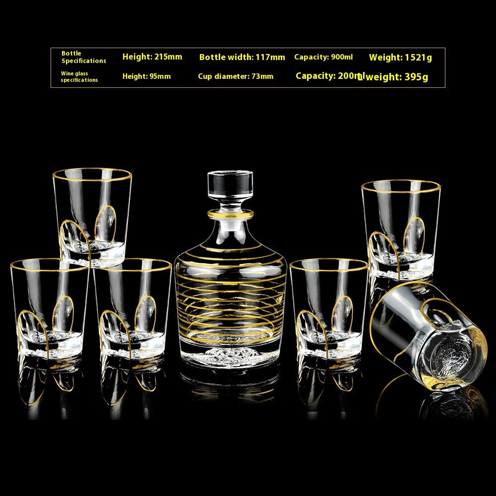 Glass Bottle Wine Glass Household Whiskey Shot Glass Shot Glass Wine Set Suit