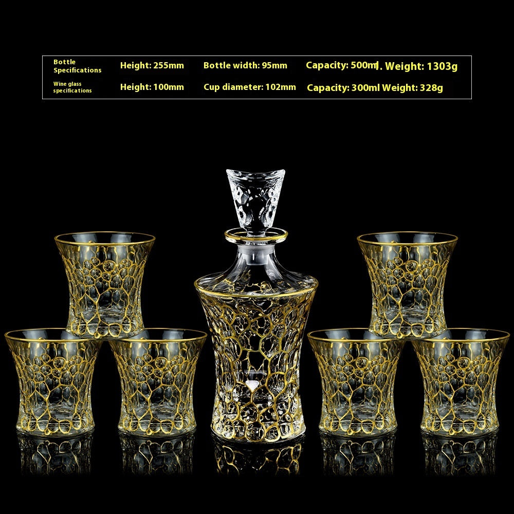 Glass Bottle Wine Glass Household Whiskey Shot Glass Shot Glass Wine Set Suit