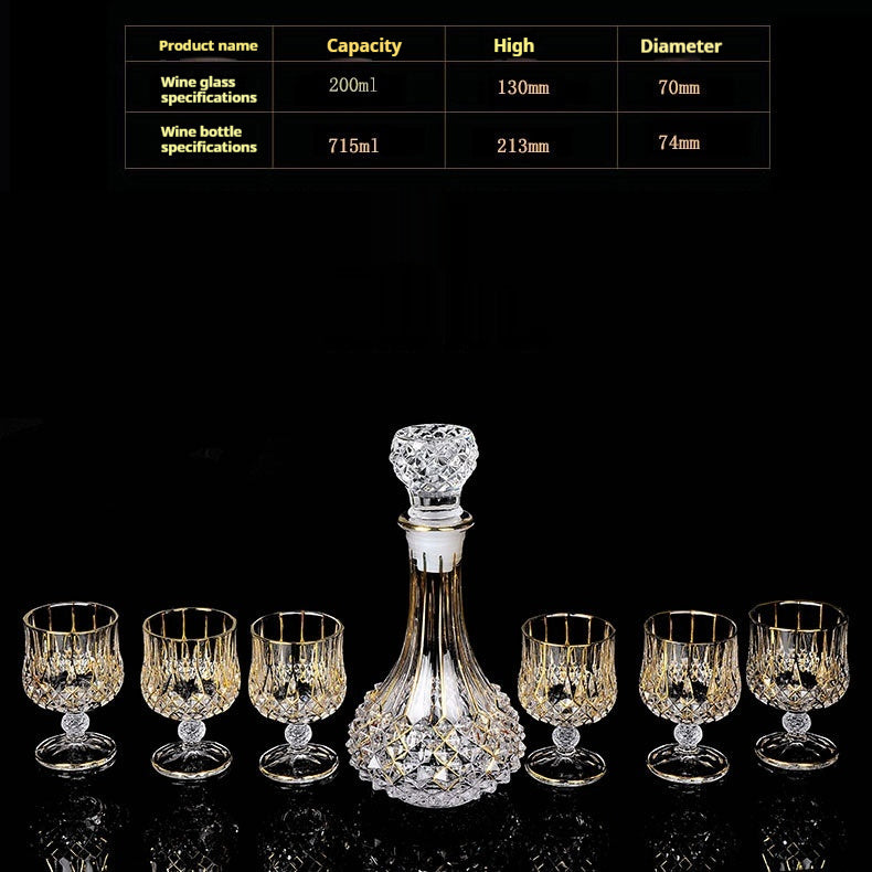 Glass Bottle Wine Glass Household Whiskey Shot Glass Shot Glass Wine Set Suit
