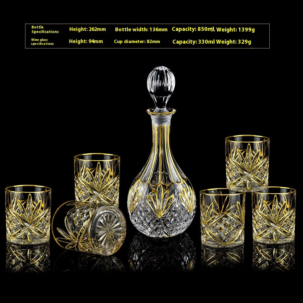 Glass Bottle Wine Glass Household Whiskey Shot Glass Shot Glass Wine Set Suit