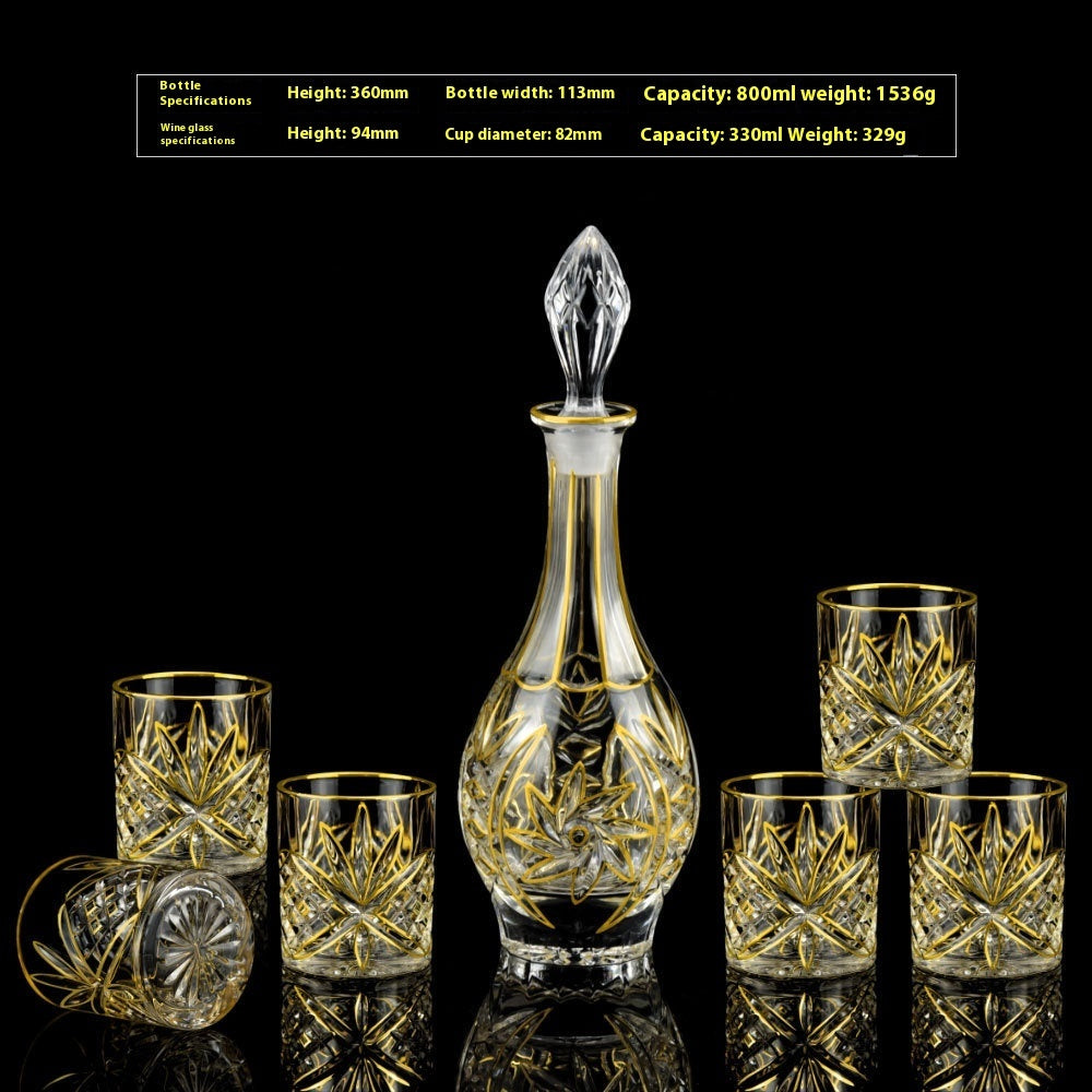 Glass Bottle Wine Glass Household Whiskey Shot Glass Shot Glass Wine Set Suit