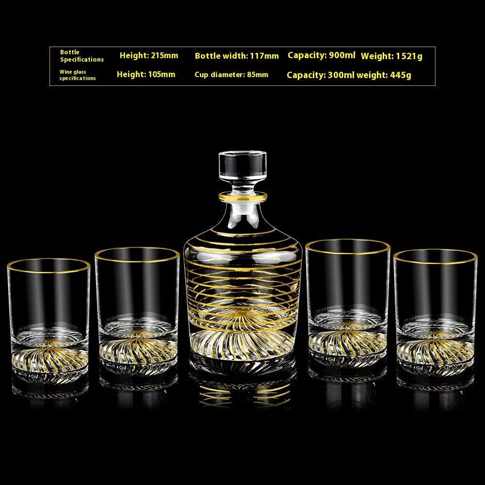 Glass Bottle Wine Glass Household Whiskey Shot Glass Shot Glass Wine Set Suit