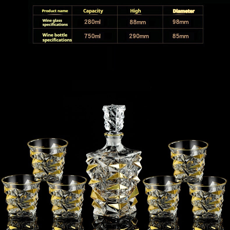 Glass Bottle Wine Glass Household Whiskey Shot Glass Shot Glass Wine Set Suit