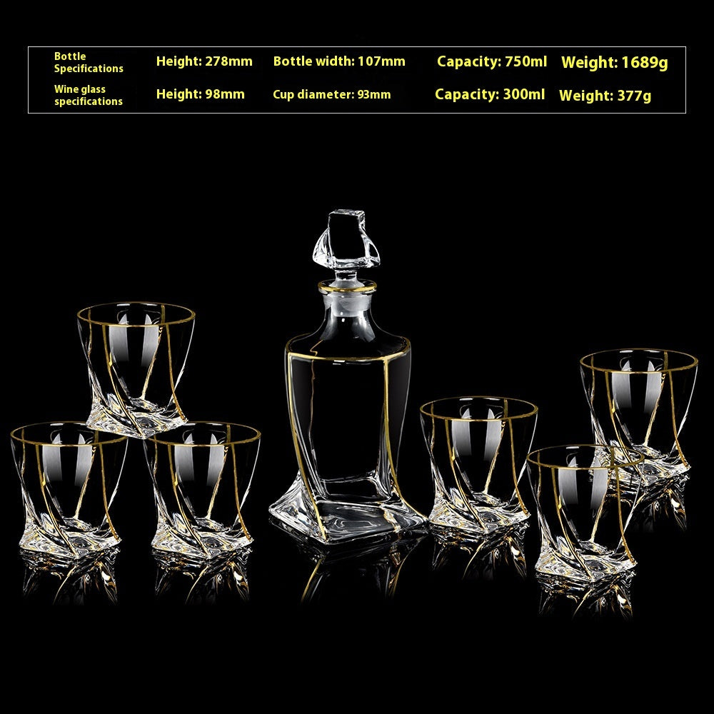 Glass Bottle Wine Glass Household Whiskey Shot Glass Shot Glass Wine Set Suit