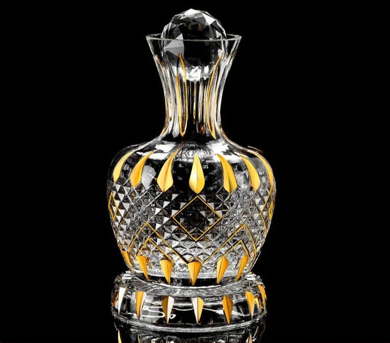 Imperium Gold Rotating Crystal Decanter Set
