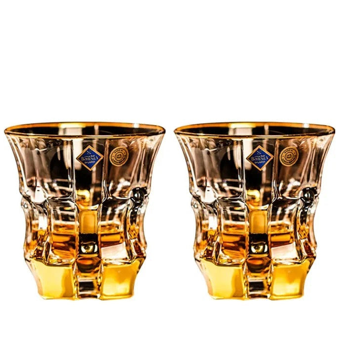 Bohemia Royal Crystal Gold Whisky Decanter Set