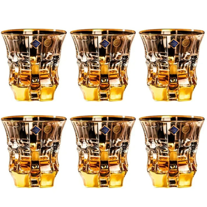 Bohemia Royal Crystal Gold Whisky Decanter Set