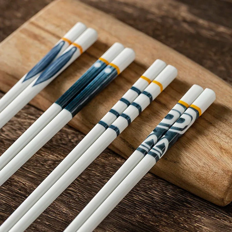 Japanese Ceramic Chopsticks 5-Pair Set in Gift Box