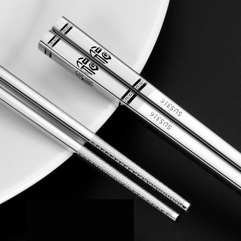 316 Stainless Steel Chopsticks  - Luxury Japanese Reusable Chopsticks