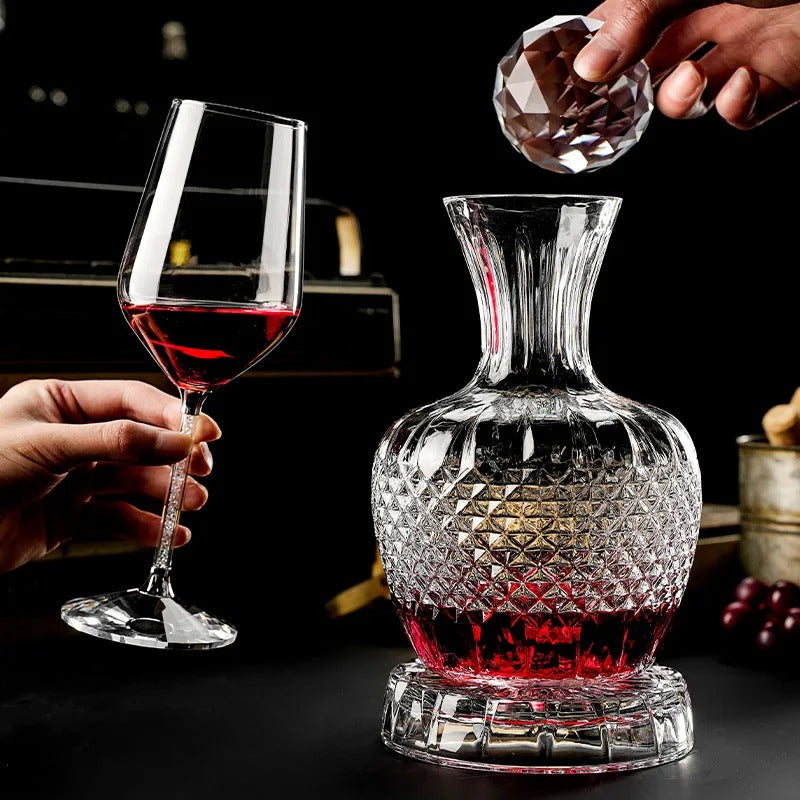 Imperium Gold Rotating Crystal Decanter Set
