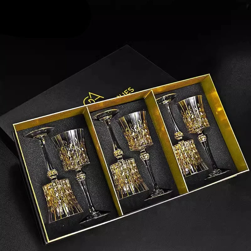 Cristal D'Arques Golden Vine Crystal Wine Glasses Gift Box