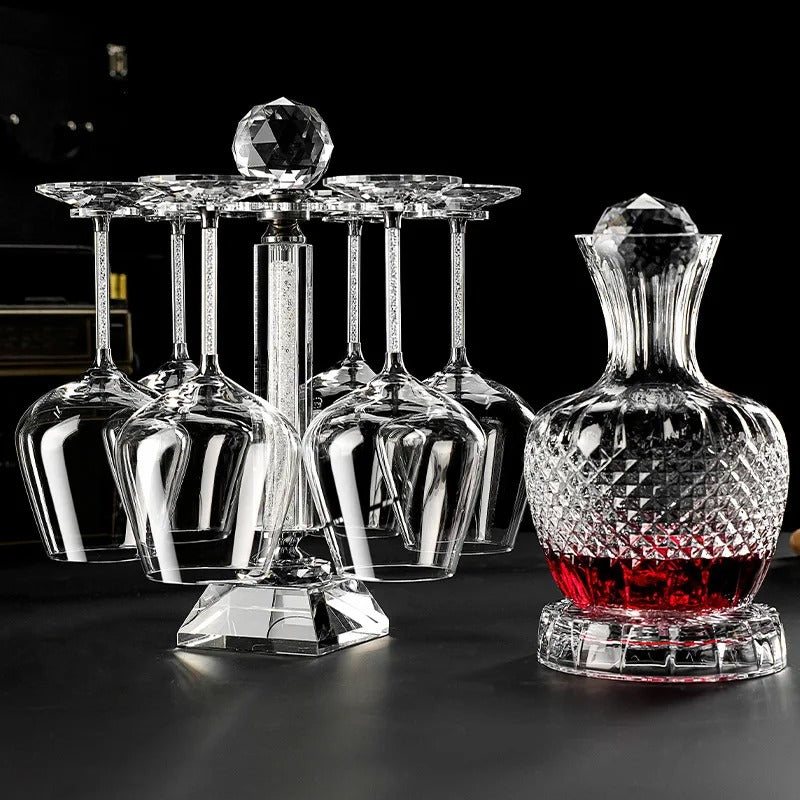 Imperium Gold Rotating Crystal Decanter Set