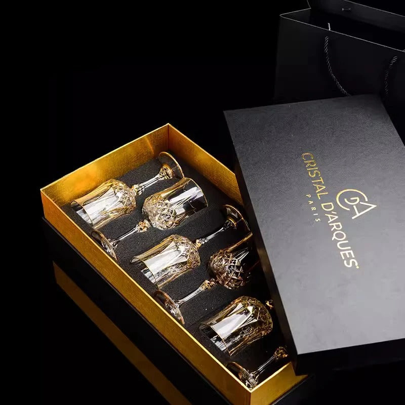 Cristal D'Arques Golden Vine Crystal Wine Glasses Gift Box
