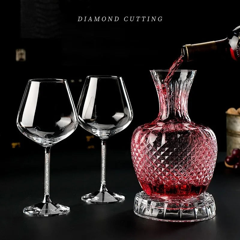 Imperium Gold Rotating Crystal Decanter Set