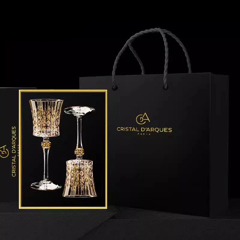 Cristal D'Arques Golden Vine Crystal Wine Glasses Gift Box