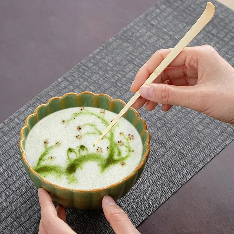 6-Piece Traditional Matcha Ceremony Set 500ml Ceramic Bowl Bamboo Whisk Stainless Steel Sieve