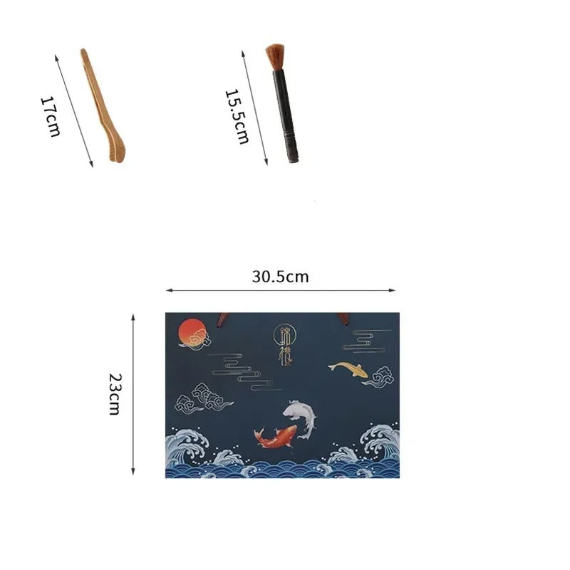 Kungfu Tea Set with Incense Burner – Chinese Ceramic Gift Box (One Pot, Four Cups, Sandalwood Stove)