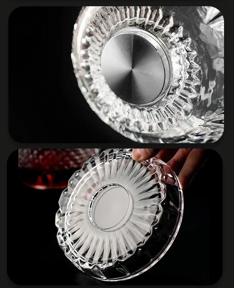 Imperium Gold Rotating Crystal Decanter Set