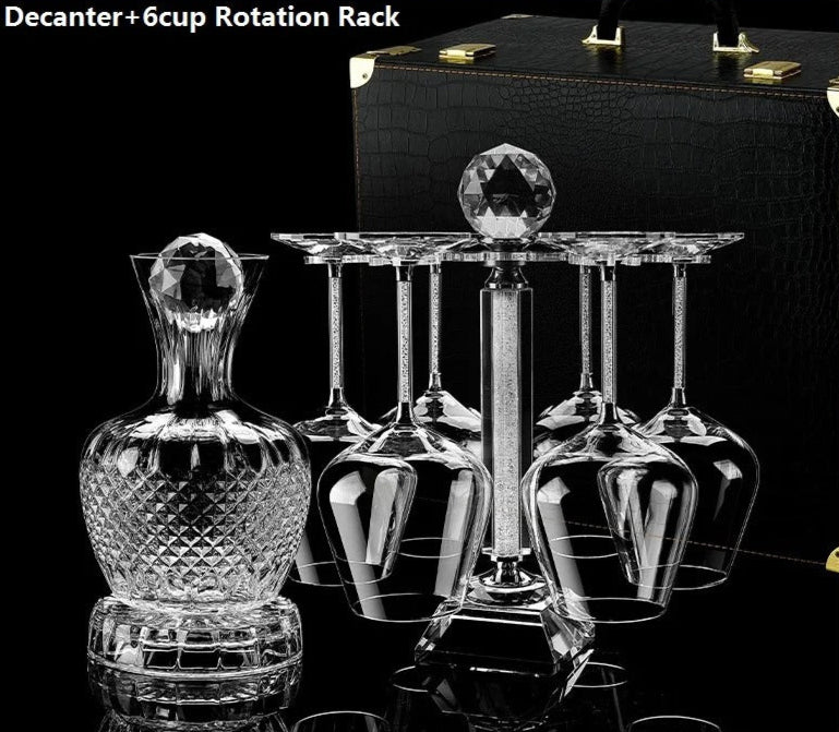Imperium Gold Rotating Crystal Decanter Set