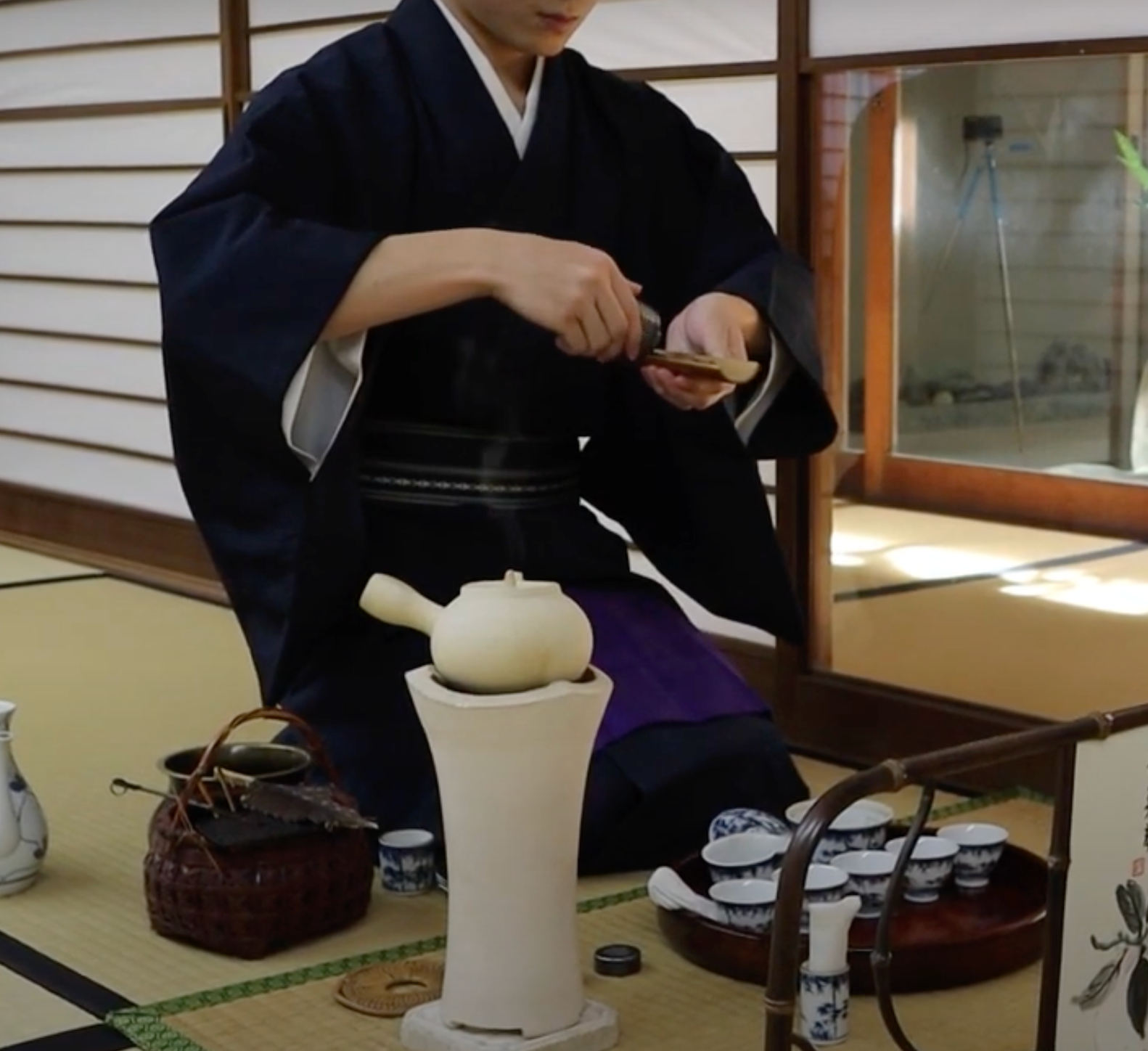 The Culture of Drinking Japanese Tea with Special Dishes