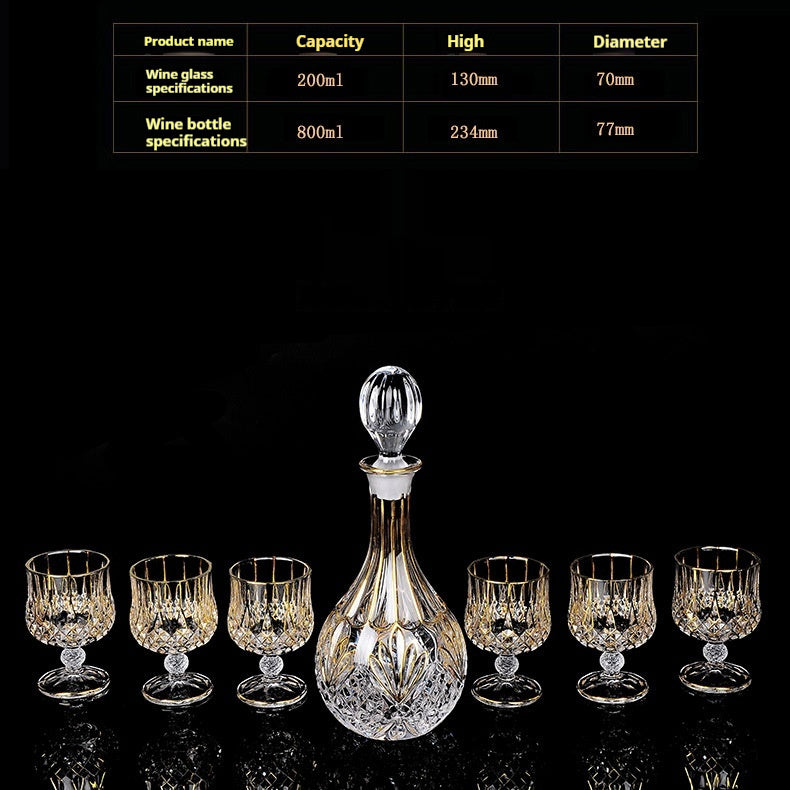 Glass Bottle Wine Glass Household Whiskey Shot Glass Shot Glass Wine Set Suit