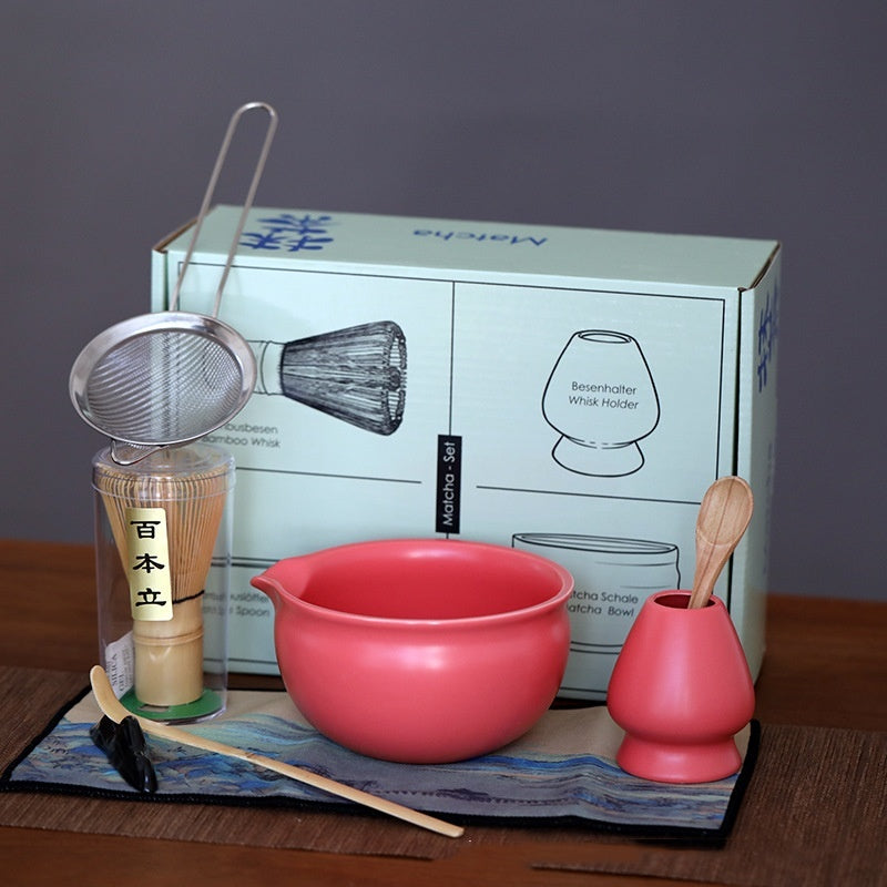 Household Portable Ceramic Matcha Bowl Tea Set Suit