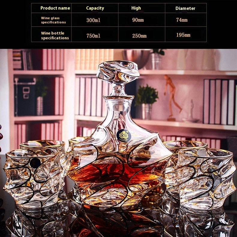 Glass Bottle Wine Glass Household Whiskey Shot Glass Shot Glass Wine Set Suit