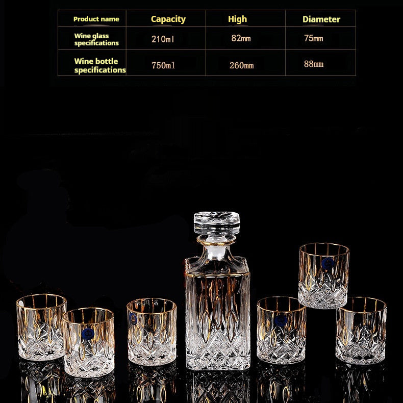 Glass Bottle Wine Glass Household Whiskey Shot Glass Shot Glass Wine Set Suit