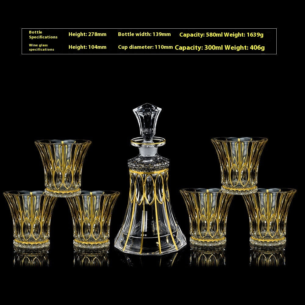 Glass Bottle Wine Glass Household Whiskey Shot Glass Shot Glass Wine Set Suit