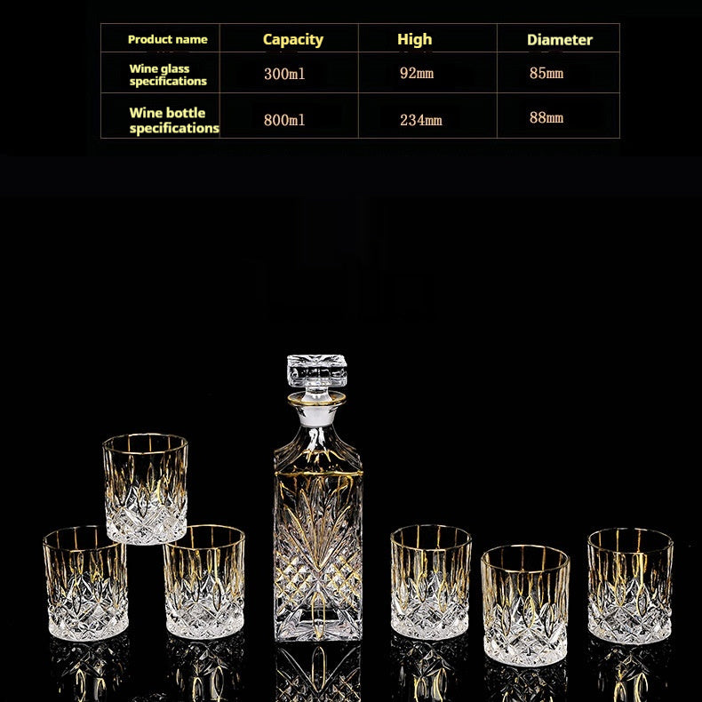 Glass Bottle Wine Glass Household Whiskey Shot Glass Shot Glass Wine Set Suit
