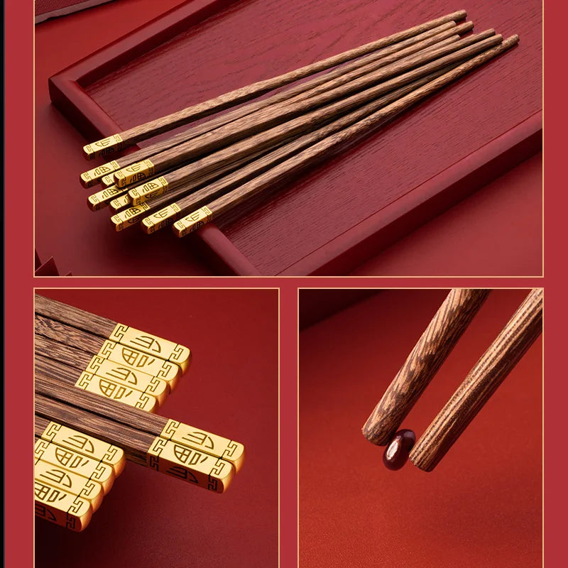 Japanese Chopsticks Set 5 pc. - High Grade Reusable Chopsticks 5 pc. Gift Box