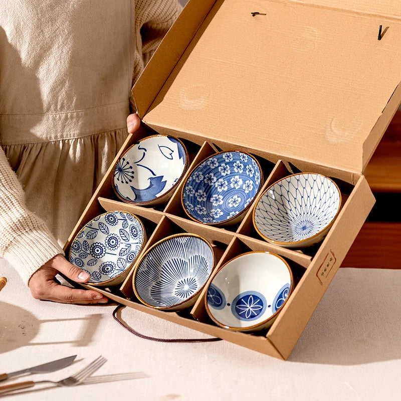 Ceramic Bowls Japanese Style Gift box